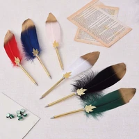 stationery gifts colorful elegant feather ballpoint pen cute feather signature pens fashion 0 5mm black student ball point pen