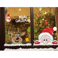 christmas wall stickers double side static sticker santa claus deer xmas tree window room snowflakes new year decor sticker