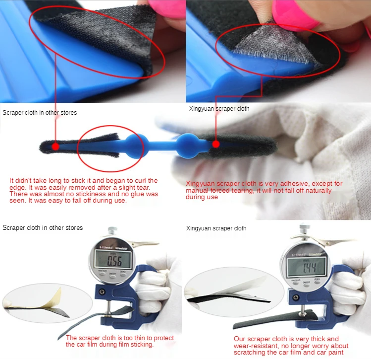 

Car Window Ice Remover Changing Film with Plastic Soft Square Scraping Blade for Automobile Tool Install Scraper Squeegee