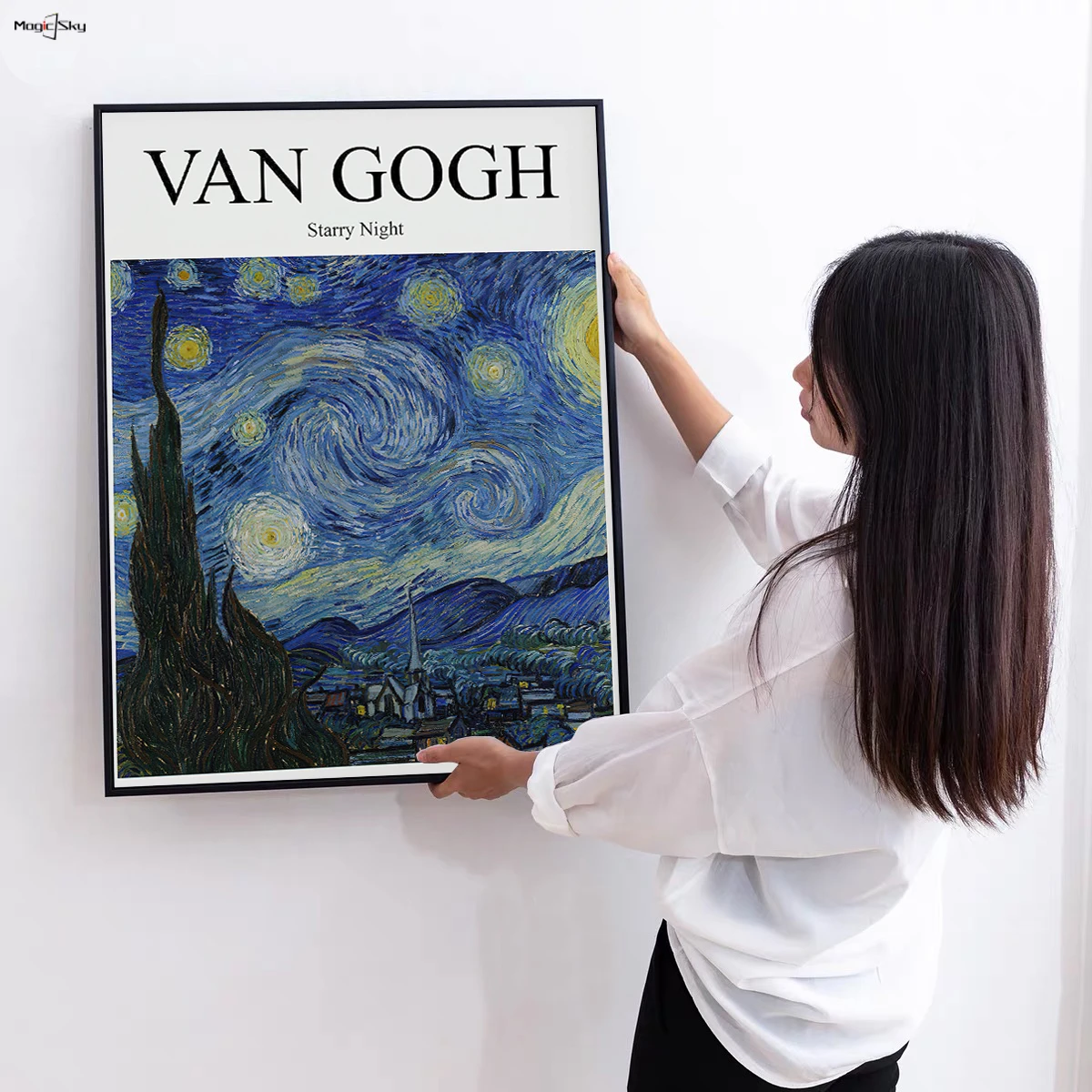 

Starry Night Van Gogh Aesthetic Decor Poster Vintage Retro Canvas Painting Wall Art Bedroom Decoration Paintings For Living Room