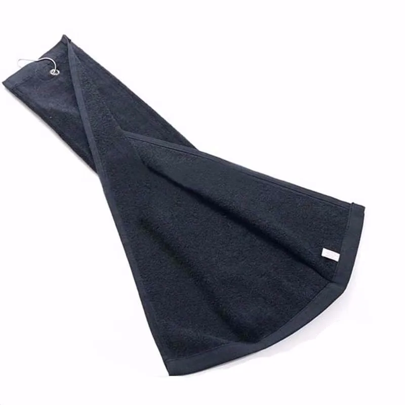 Custom Logo Cotton Golf Towel Size 40cmX60cm Sports Towels with Metal Hook Golf Accessories 100pcs/Lot Wholesale