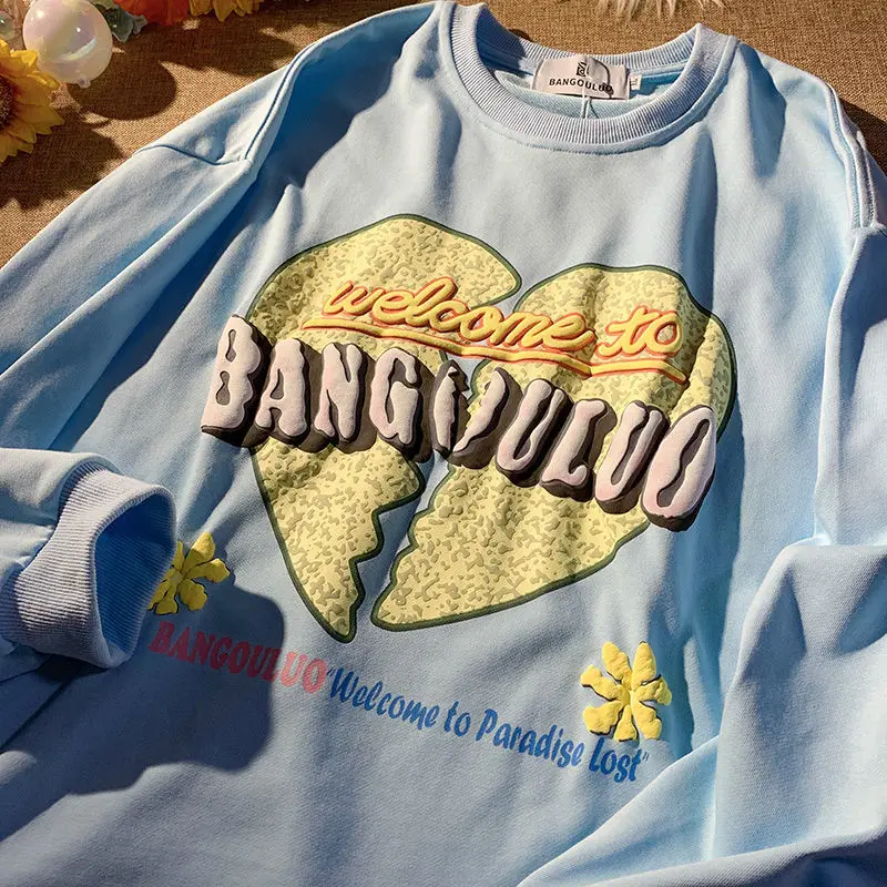 

2021 Harajuku Sweatshirts Vintage Letters Printing Goth Teens Girls Clothes Fashion Streetwear Long Sleeve Tops Autumn Pullovers