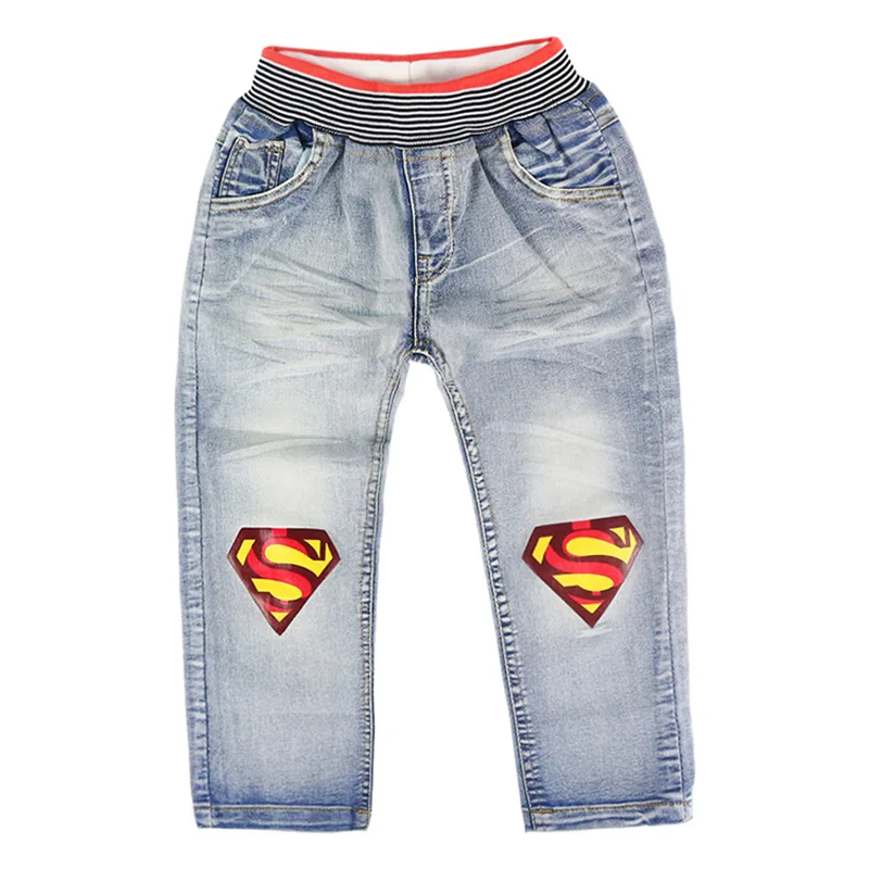 Детские джинсы Superman Костюмы Демисезонный Новый костюм длинные брюки с