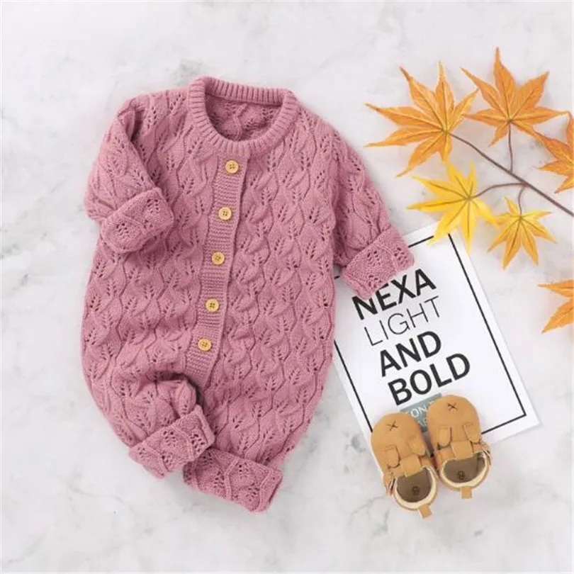 Knitted Baby Romper Autumn Newborn Girl Jumpsuit Boy Knit Clothes Toddler Jumpsuits | Мать и ребенок