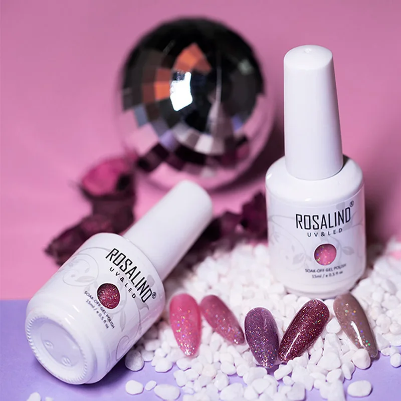 Блестящий Гель лак для ногтей ROSALIND 15 мл гибридные Лаки требуется УФ светодиодный
