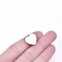 different sizes glossy hearts stainless steel charms for jewelry making necklace bracelets do it yourself gift women men pendant