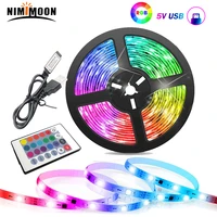 usb powered led light strip with remote non waterproof rgb 2835 color changing led strip tv backlights for home decoration tv pc
