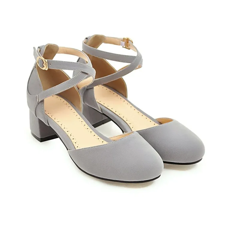 Сандалии Baotou женские на высоком каблуке босоножки пуговицах обувь большие