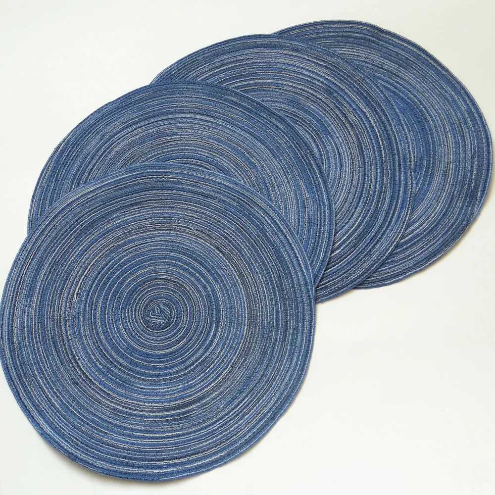 

36 cm Nordic style home dining table with baked food background round potholder imitation cotton yarn placemat