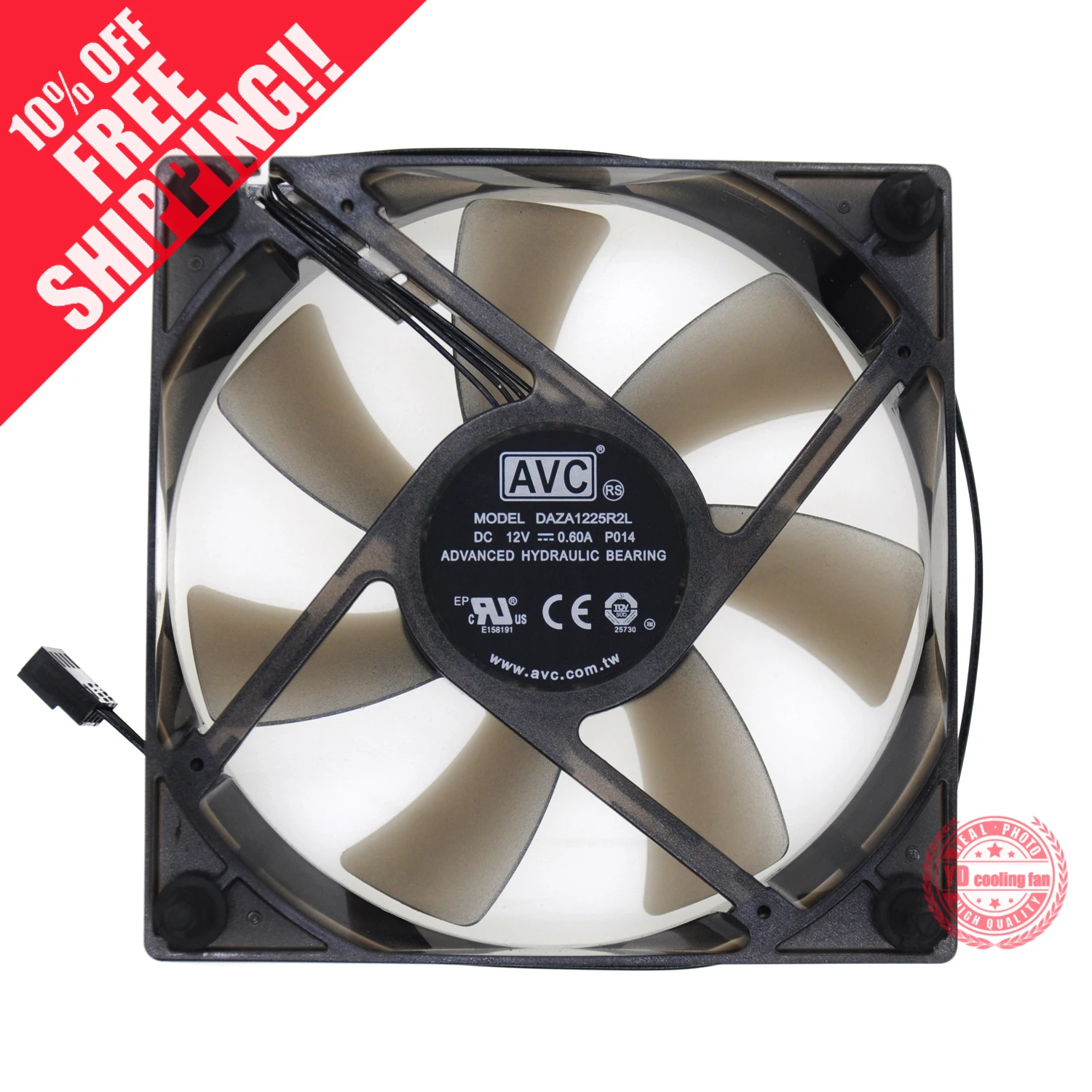 Новый Вентилятор Охлаждения AVC DAZA1225R2L 12В 0.60A 12025 12 см 4PIN PWM 12В 0.45a
