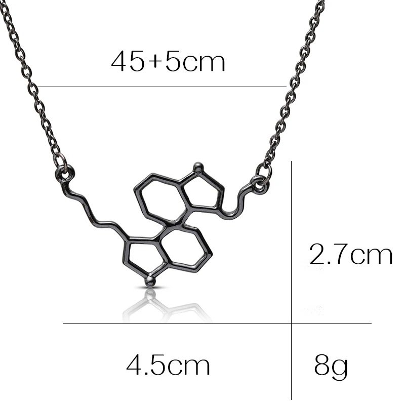 Ожерелье с подвеской черного цвета геометрической формы квадратной химический