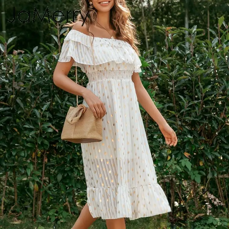 JaMerry сексуальное длинное платье макси с открытыми плечами элегантное винтажное