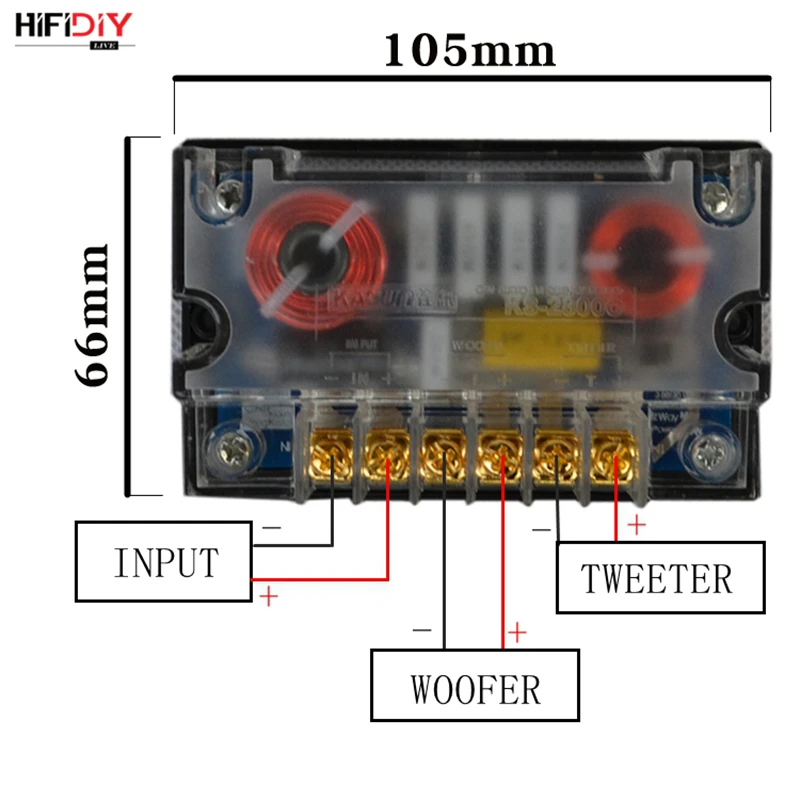 HIFIDIY LIVE CAR KS-2800 2 Way динамик (твитер + бас) блок HiFi DIY s аудио кроссовер с делителем