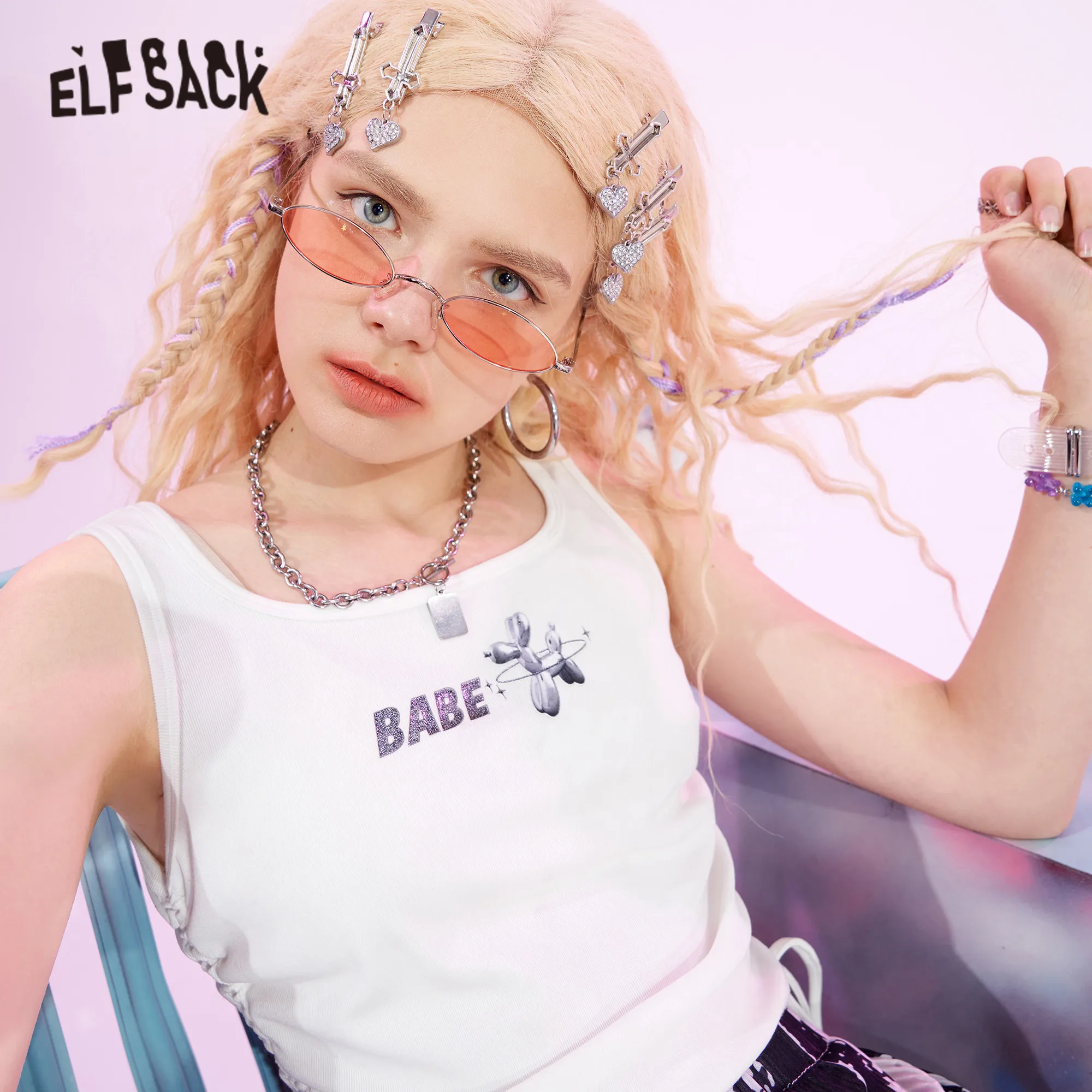 

ELFSACK Solid Pure Casual Stylish Crop Tops Women 2021 Summer ELF Vintage Sleeveless Sexy Ladies Basic Daily Tank Tops