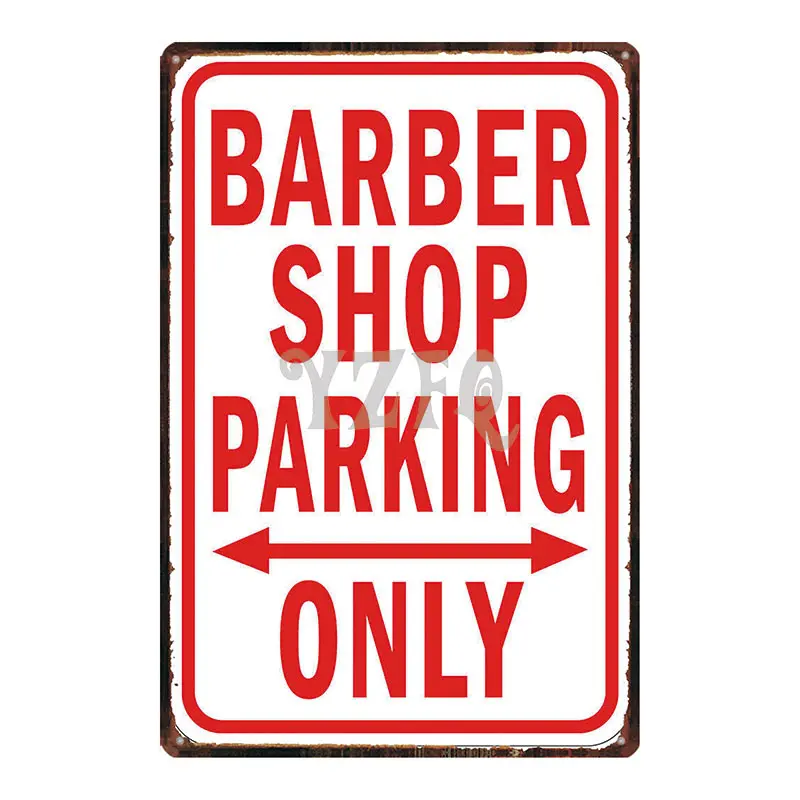 Barber Shop Customer Parking Only Metal Sign Shabby Chic Wall Home Art Bar Decoration 30X20CM DU-3071 | Дом и сад
