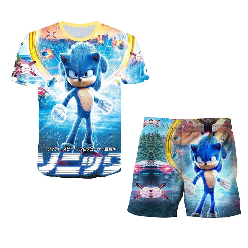 

Kids Clothes Sonic 3d Print Suits Toddler Girls Sets Top+shorts 2pcs Sets Sports Suit Casual Baby Sets Summer T Shirts And Short