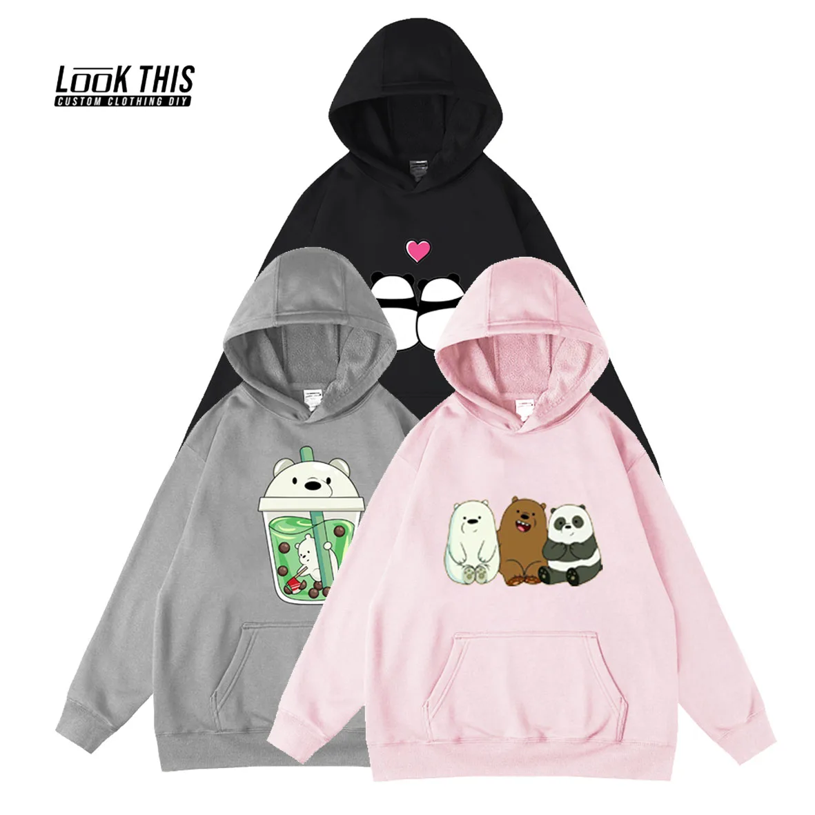 

Maybe later Hoodies Cute Panda Print Oversized hoodie Pullover Hooded sweatshirts Fashion Casaul Sweatshirts clothes for teens