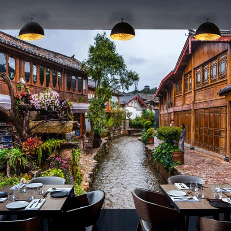 Diantu индивидуальный Ретро Национальный древний город пейзаж Живопись стены на