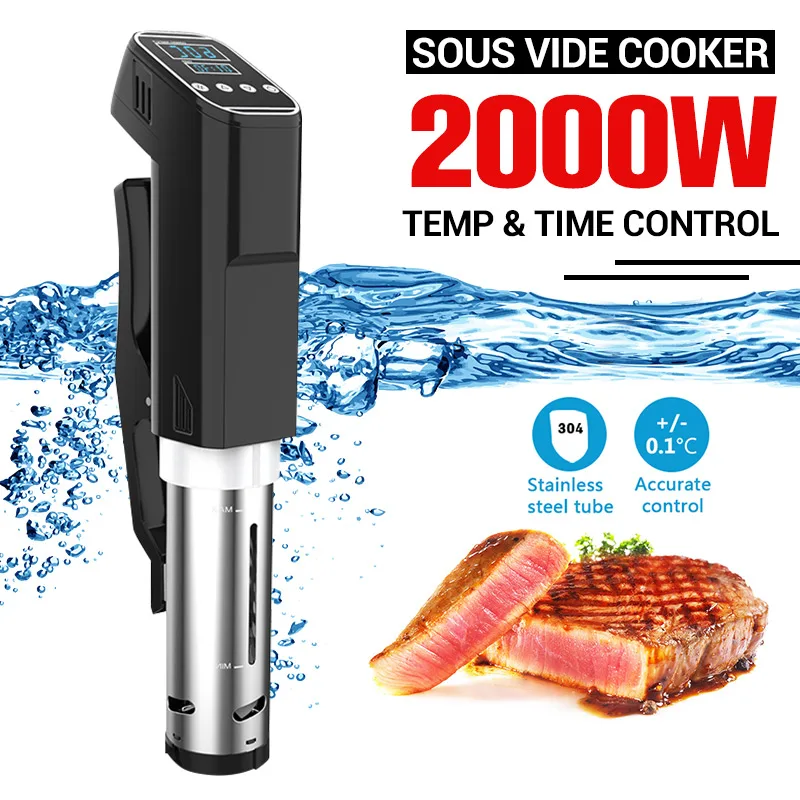 

AUGIENB Vacuum Slow Sous Vide Food Cooker 2000W 15L Powerful Immersion Circulator Machine Digital Timer Display Stainless Steel