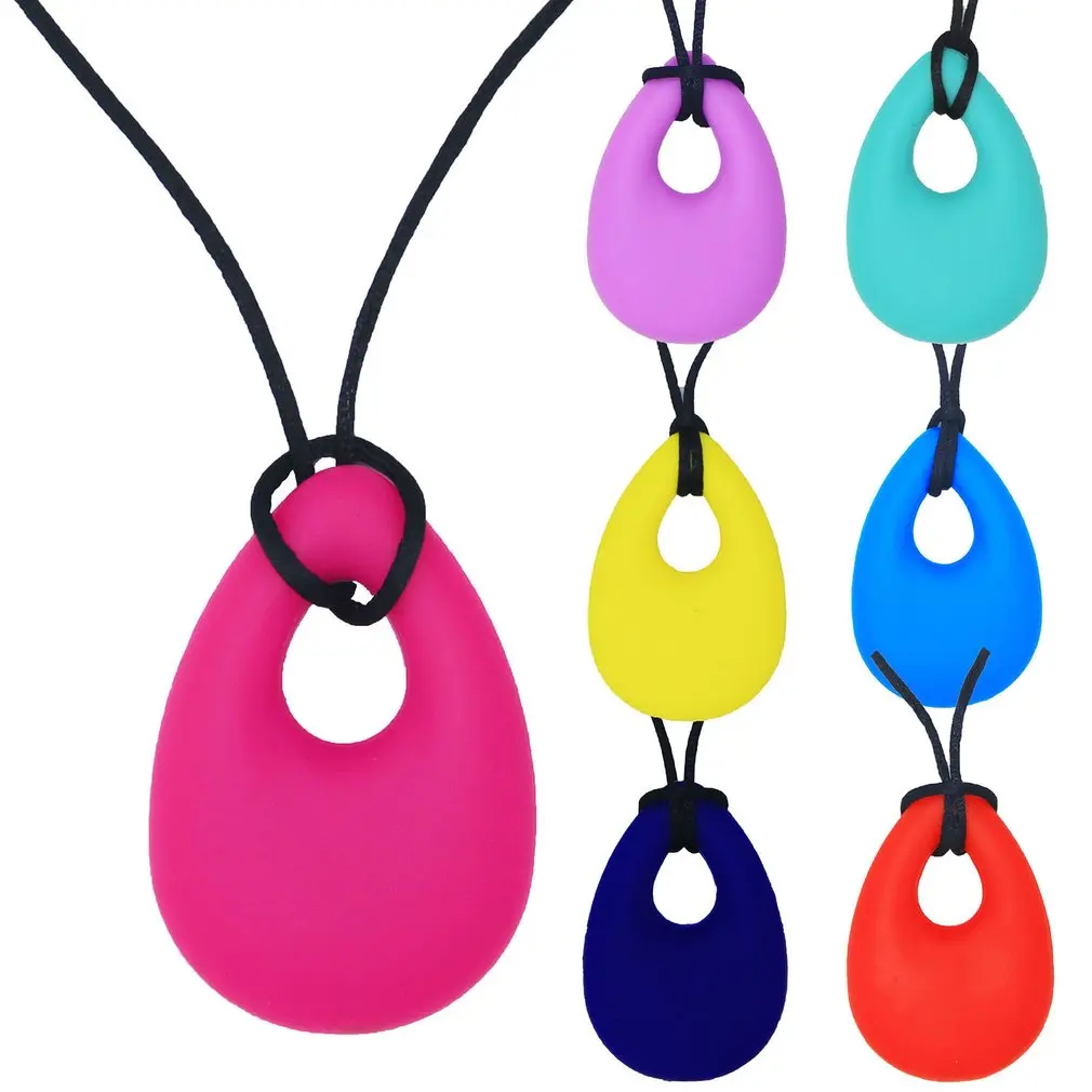 

New Silicone Chewing Necklace Teether Toys ADHD SPD Autism & Oral Motor Special Needs Children Massage Dots Textured Chewy Stick