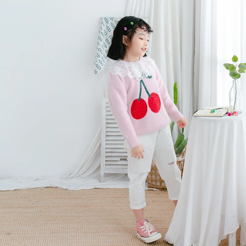 Детские теплые свитеры зимняя и осенняя одежда для малышей вязаный Топ пуловер