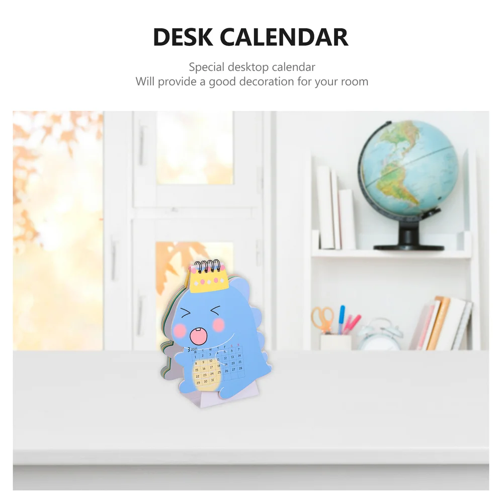 

2Pcs Desktop 2021 Calendars Cartoon Daily Schedule Planners Random Style