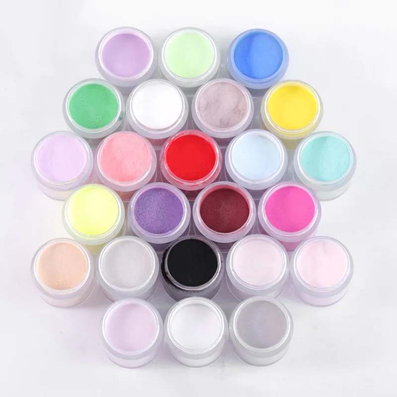 24 шт. набор акриловый порошок для дизайна ногтей Блестящий пигмент порошок кристалл 5 г бутылка резной цветочный Рисунок для ногтей маникюрный набор