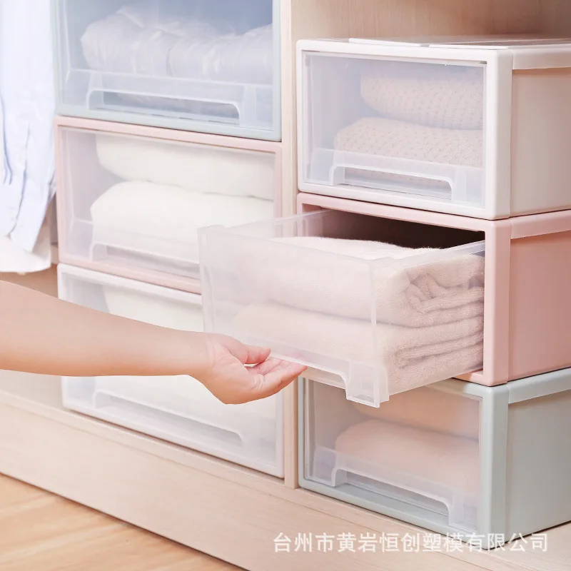 

Transparent Plastic Drawer Storage Box Clothing Underwear Socks Shoes Sundries Combination Can Be Superimposed Storage Cabinet