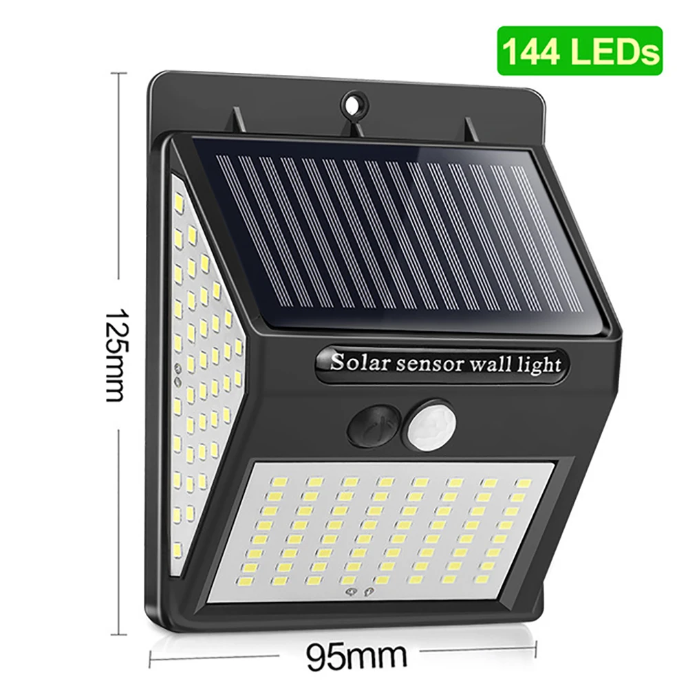 

30/144/100 LED Solar Light Outdoor Solar Lamp PIR Motion Sensor Garden Light Solar Powered Sunlight Street Light Wall Lamp