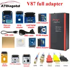 Программатор ключей V87 Iprog +, поддержка IMMO + Reset Iprog Pro до 2022, с 11 адаптерами, бесплатная доставка, 2019