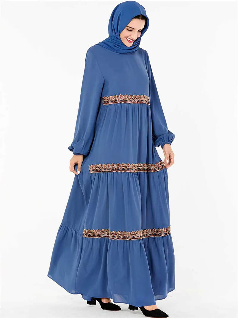 Мусульманское длинное платье вечерние шифоновые платья в мусульманском стиле