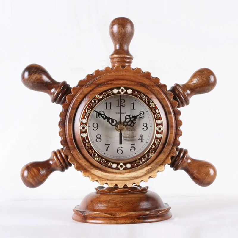 

NEW NORDIC DESKTOP CLOCK SOLID WOOD RUDDER TABLE CLOCK LIVING ROOM STUDY OFFICE HOME DECOR QUARTZ DESK CLOCKS ORNAMENT BEST GIFT