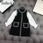 Платье детское, на Возраст 4-12 лет, с жемчужным карманом и цветочным принтом