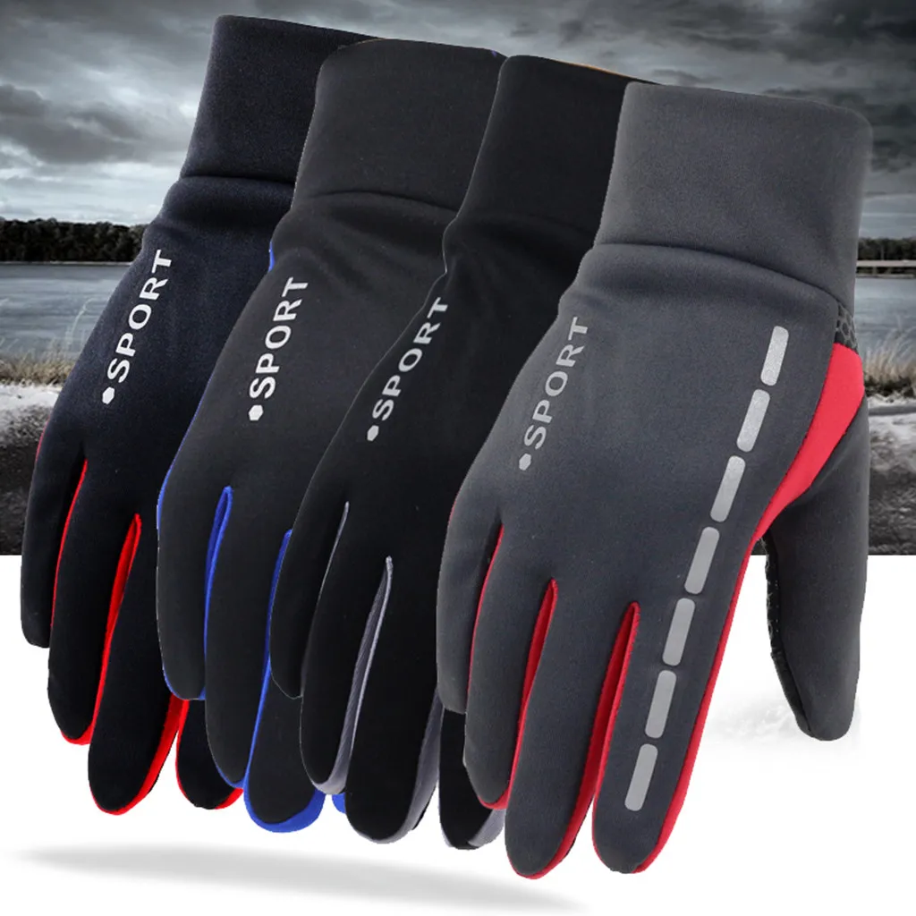 

Mens Winter Warm Gloves Therm With Anti-Slip Elastic Cuff,Thermal Soft Lining Driving PU Leather Glove 2020