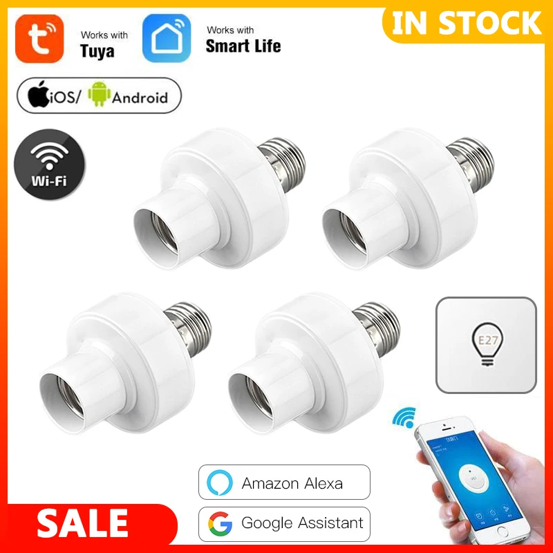 

Tuya WiFi Smart E27 Lamp Holder Base Smart Home Light Bulbs Adapter APP Remote Control Via Alexa Google Home