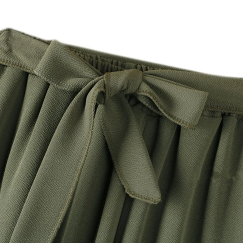 

2019 Fashion Women High Pants Leg Casual Elegant Solid Loose Elastic Trousers Wide Long Waist
