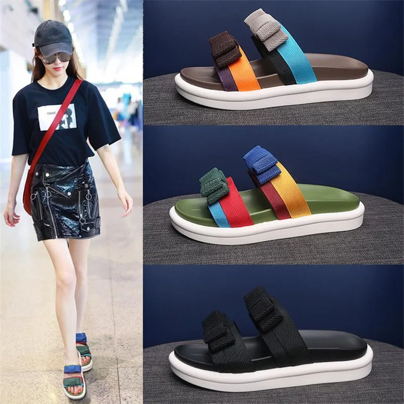 Шлепанцы женские с открытым носком пляжные тапочки на платформе модные мягкие