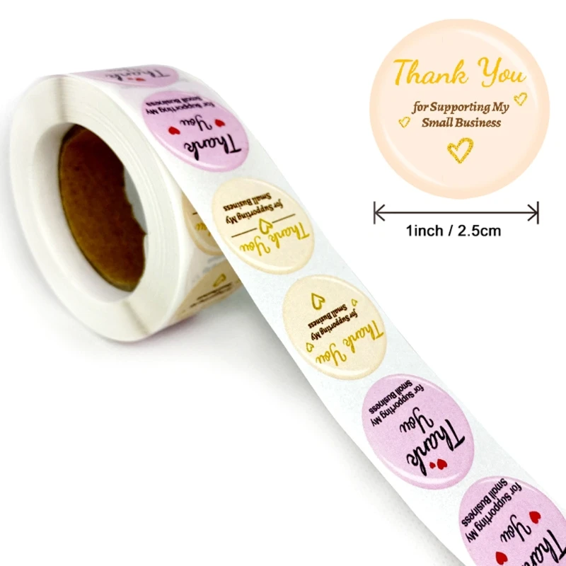 

500pcs Thank You for supporting My Small Business Stickers Floral Seal Label for Wedding Gift Baking Package Envelope