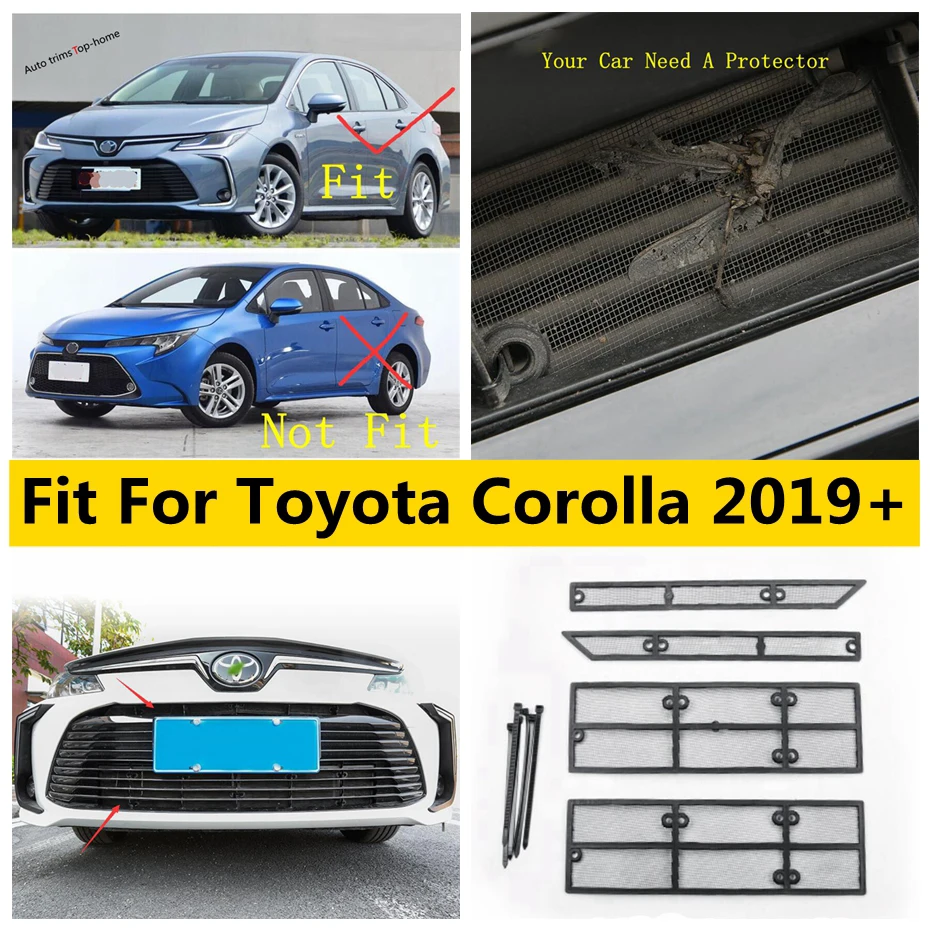 

Front Head Grille Insert Net Insect Screening Mesh Cover Trim For Toyota Corolla E210 2019 - 2023 Protection Kit Accessories