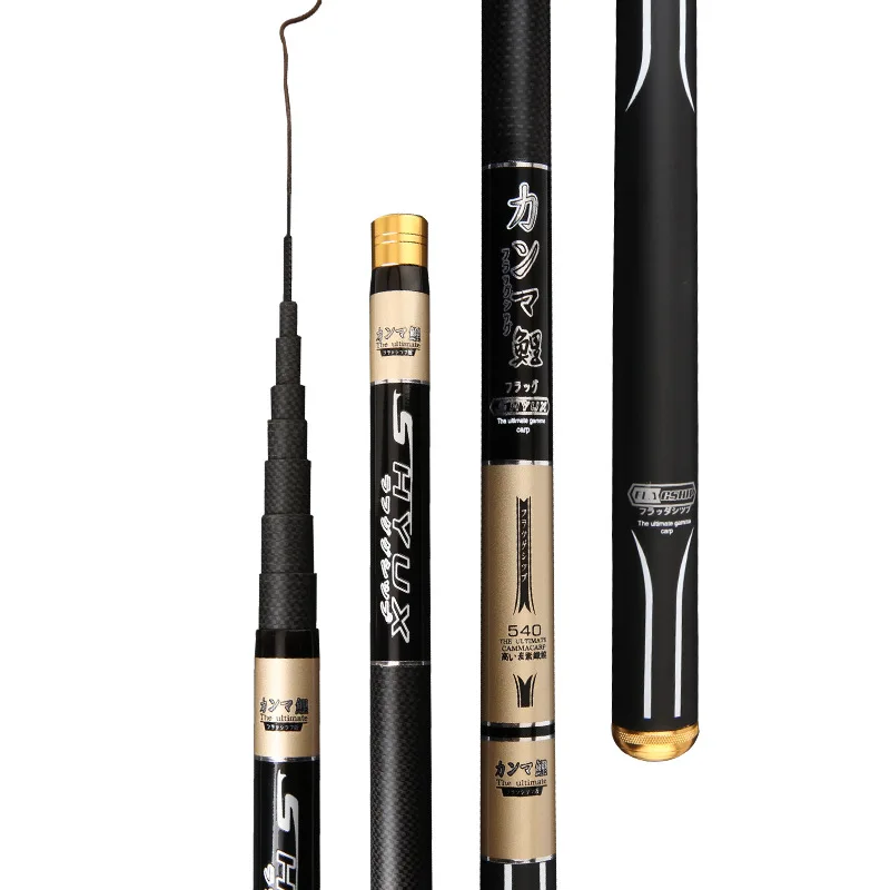 

7.2/8/9/10/11M Carbon Fishing Rod Portable Carp Fishing Rod Feeder 75CM Fold Length Spare Tip A396