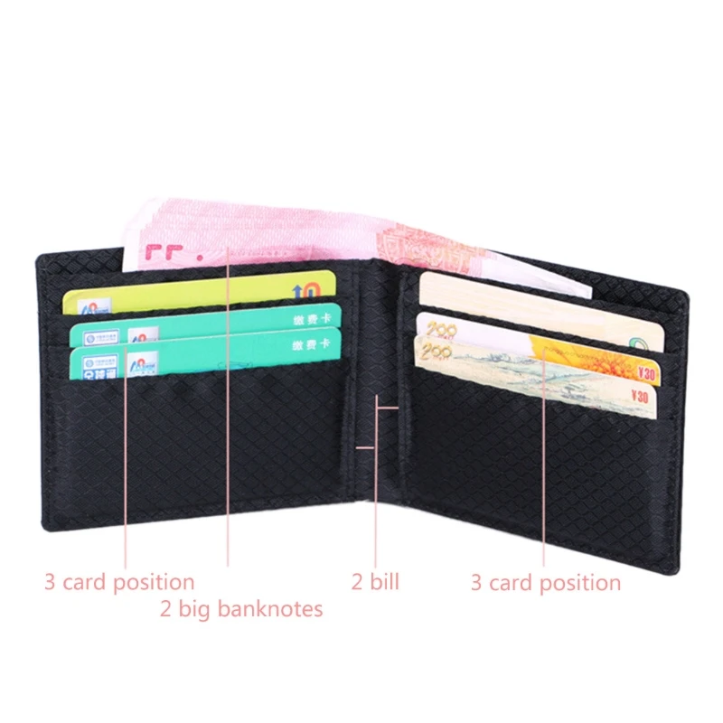 

Fashion Men's Bifold RFID Blocking Carbon Fiber Wallet ID Card Holder Purse Case