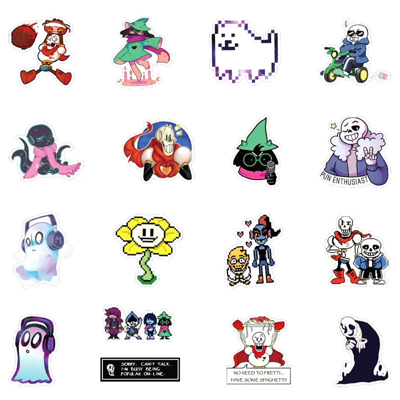 Undertale-pegatinas Juegos populares para coches, motocicletas, juguetes para ni&ntilde;os, equipaje, monopatines, caja de ordenador, 10/30/50 unids/paquete-4