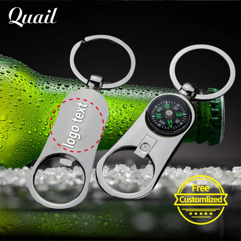 

Quail Special Design Outdoor Compass Stainless Steel Beer Bottle Opener Keychain Home Kitchen Tools Free Print Text/Logo/Words