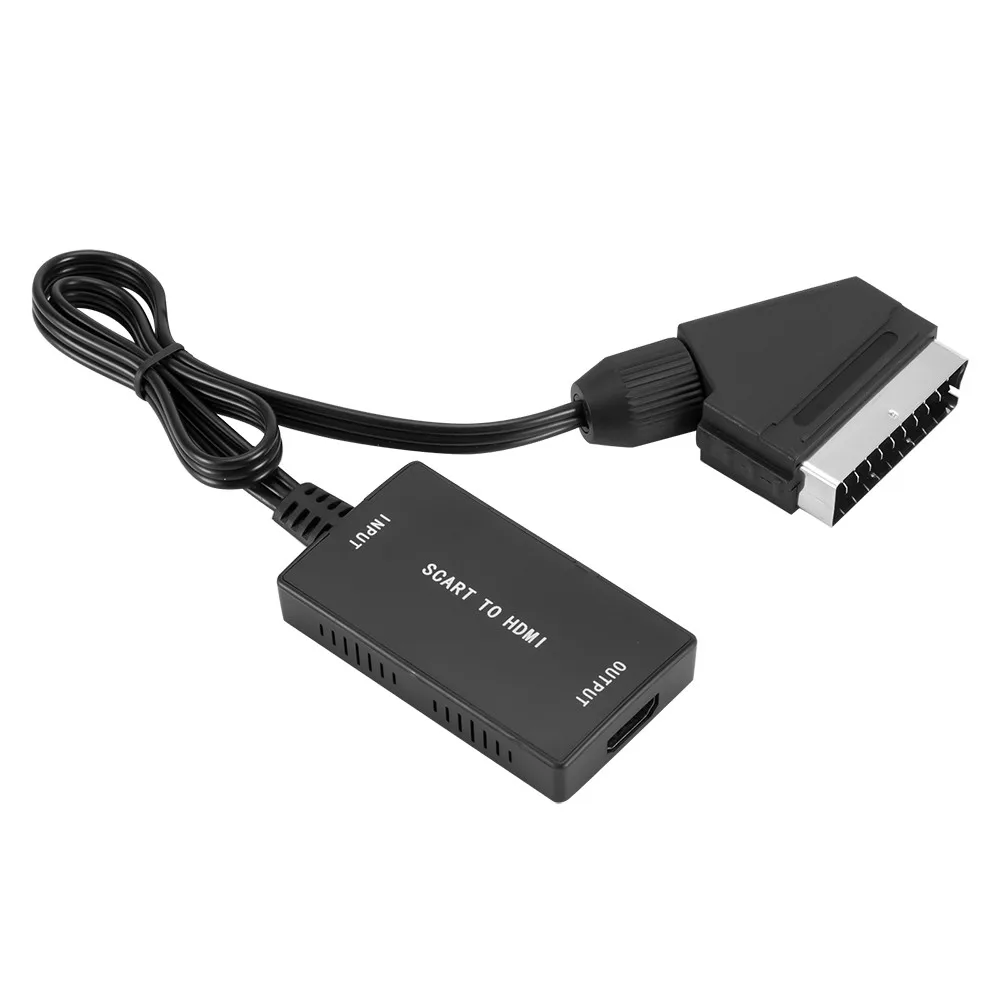 

SCART to HDMI Converter with Cable, Wrugste Scart in HDMI Out HD 720P/1080P Switch Video Audio Converter Adapter for HDTV M