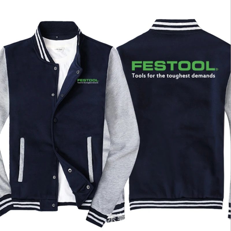 

2021 NEW Baseball Jacket Spring Autumn Fleece Cotton Slim Fit Jacket Ford FESTOOL Car Logo Sweatshirt Fashion Hip Hop