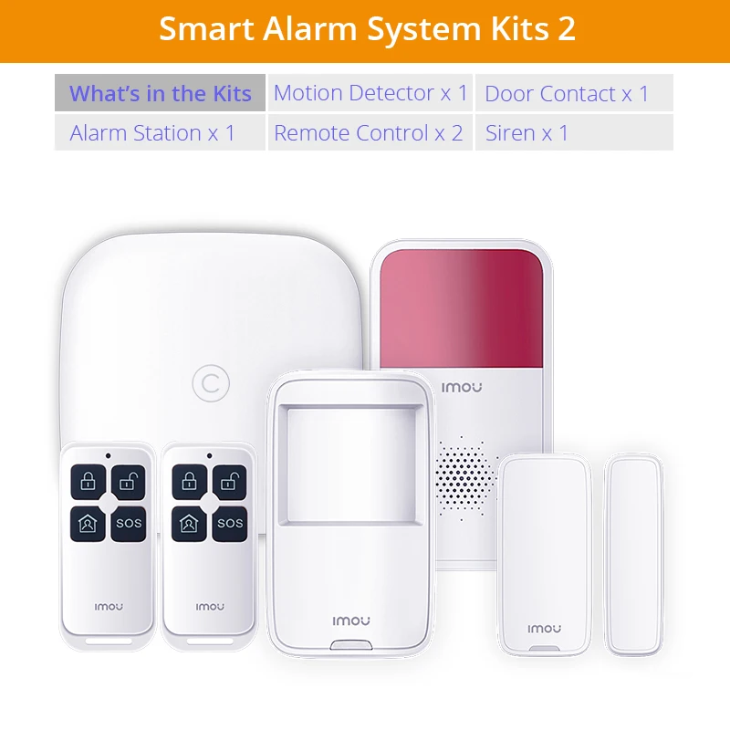 Alarm System Kits2 Dahua Imou умная сигнализация с сигнализацией детектор движения дверной контакт сирена дистанционное управление Умный дом решение безопасности - Цвет: Alarm System Kits2