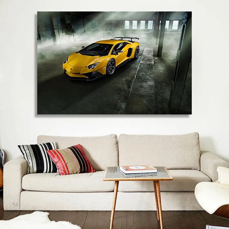 

Canvas Painting Car Picture Sports Car Lamborghini Aventador Art Poster Livingroom Wall Decoration New Callidular Poster Artwork