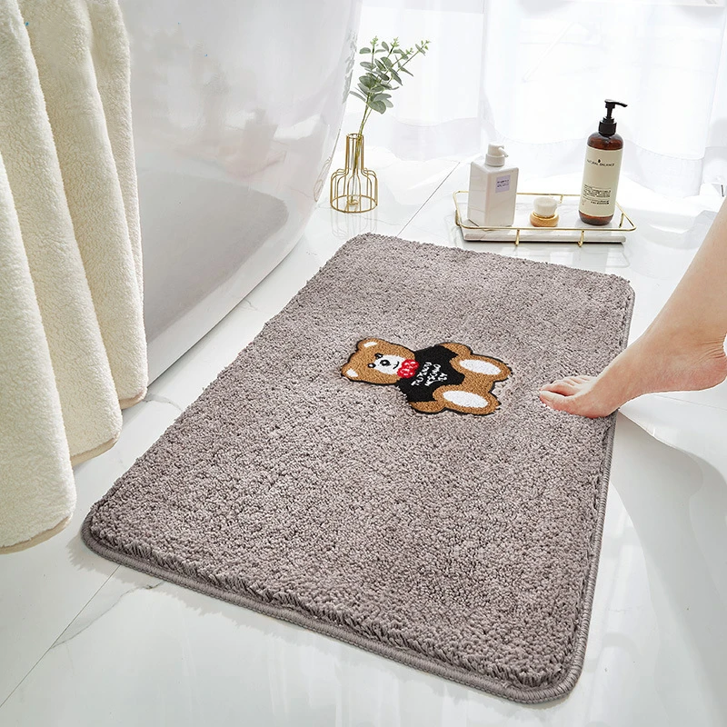 

Thicken Soft Plush Bath Mat Non-Slip Super Absorbent Fast Drying Bathroom Mat Kitchen Washable Bathtub Mat Entrance Doormats