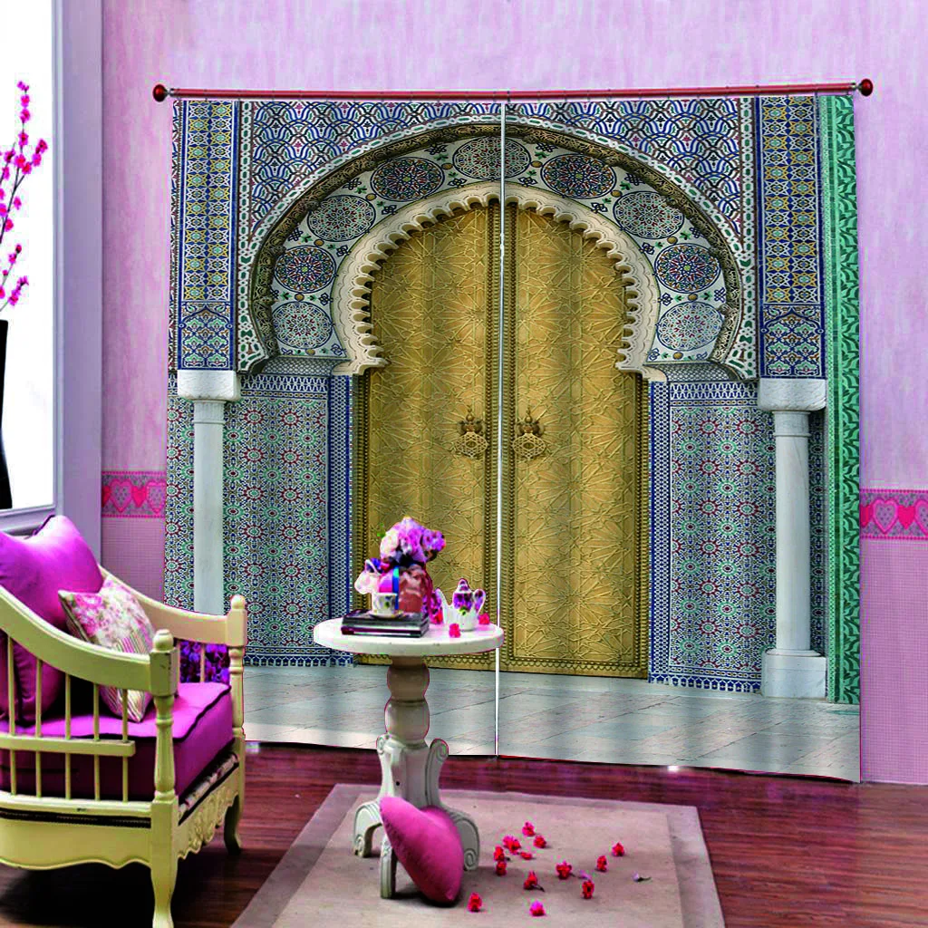 

3D Curtain Window European Luxury Roman Curtains Living Room Bedroom Window Trentment Blackout Shade Thick Drapes