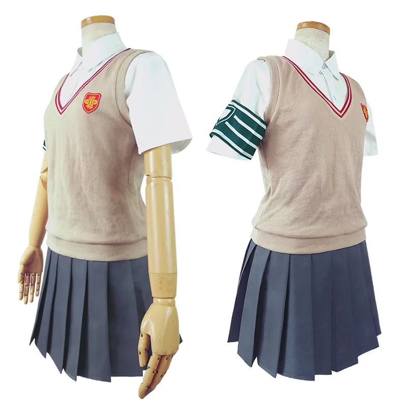 Комплект костюмов для косплея Toaru Kagaku no Railgun T Majutsu Index Misaka Mikoto Kazari Uiharu Kuroko Shirai Academy